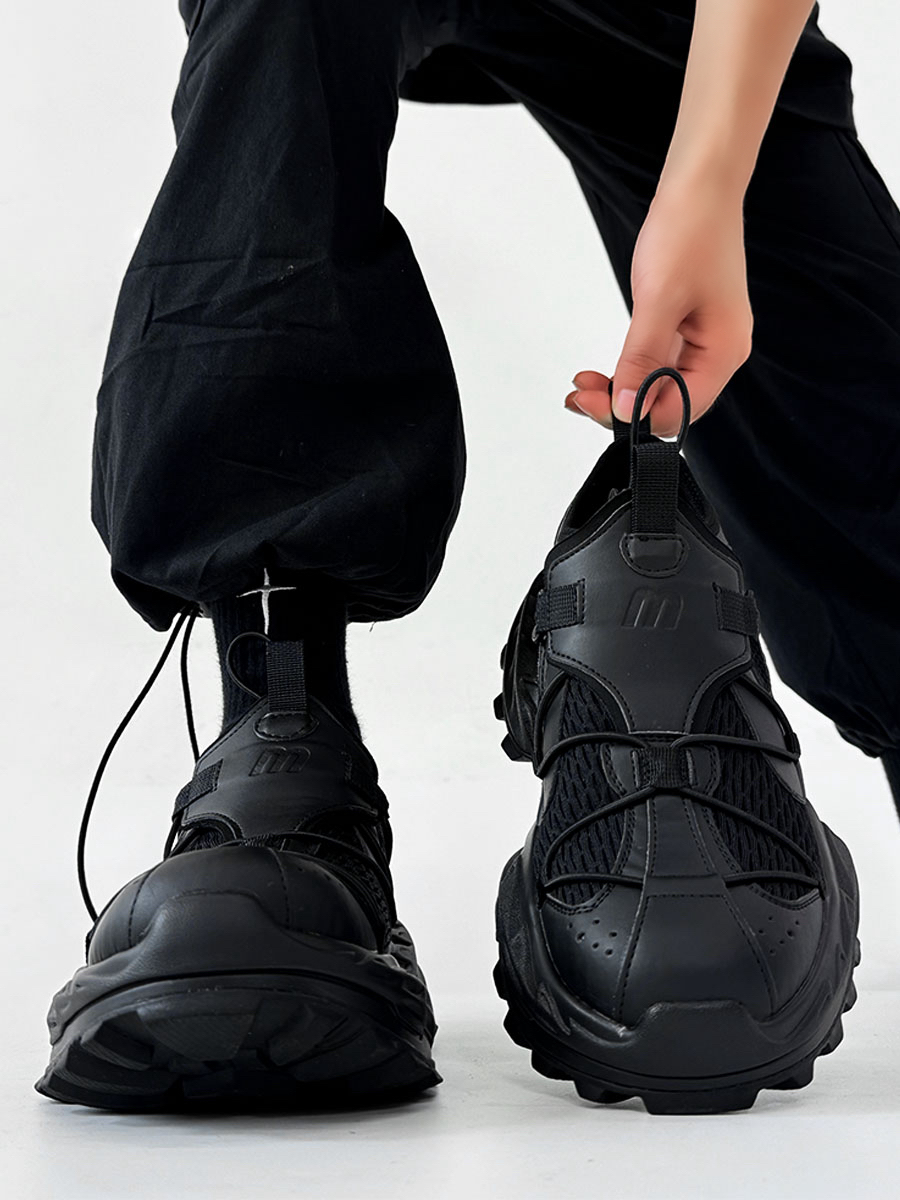 All-Black 18XL Dad Shoes for Men - Trendy Functional Outdoor Hiking Mountaineering Sneakers for Couples All-Black 18XL Dad Shoes for Men - Trendy Functional Outdoor Hiking Mountaineering Sneakers for Couples