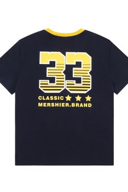 American College Style Printed Short-Sleeve T-Shirt for Women - Summer Slim-Fit Three-Stripe Sports Top