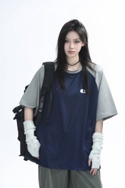 American Quick-Dry Oversized Women's Sports T-Shirt, Loose-Fitting Raglan Half-Sleeve for Summer, Casual Outdoor Style