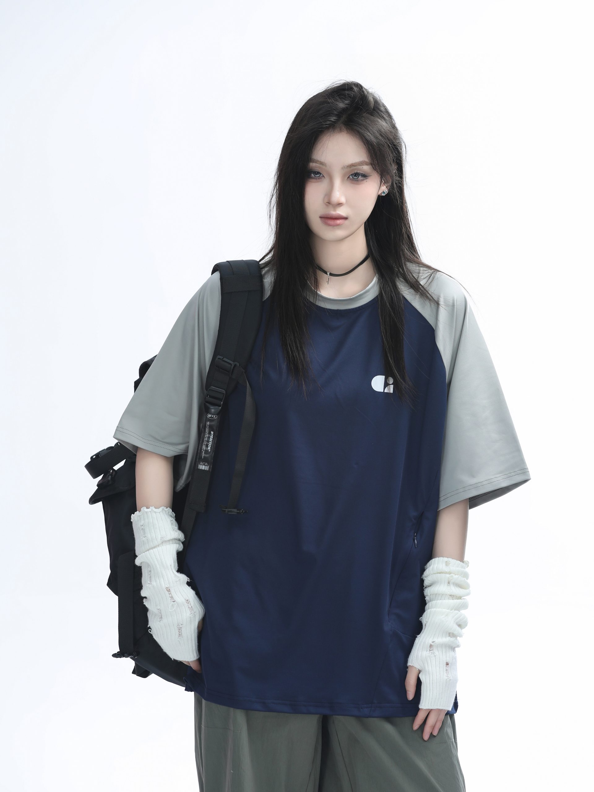 American Quick-Dry Oversized Women's Sports T-Shirt, Loose-Fitting Raglan Half-Sleeve for Summer, Casual Outdoor Style American Quick-Dry Oversized Women's Sports T-Shirt, Loose-Fitting Raglan Half-Sleeve for Summer, Casual Outdoor Style