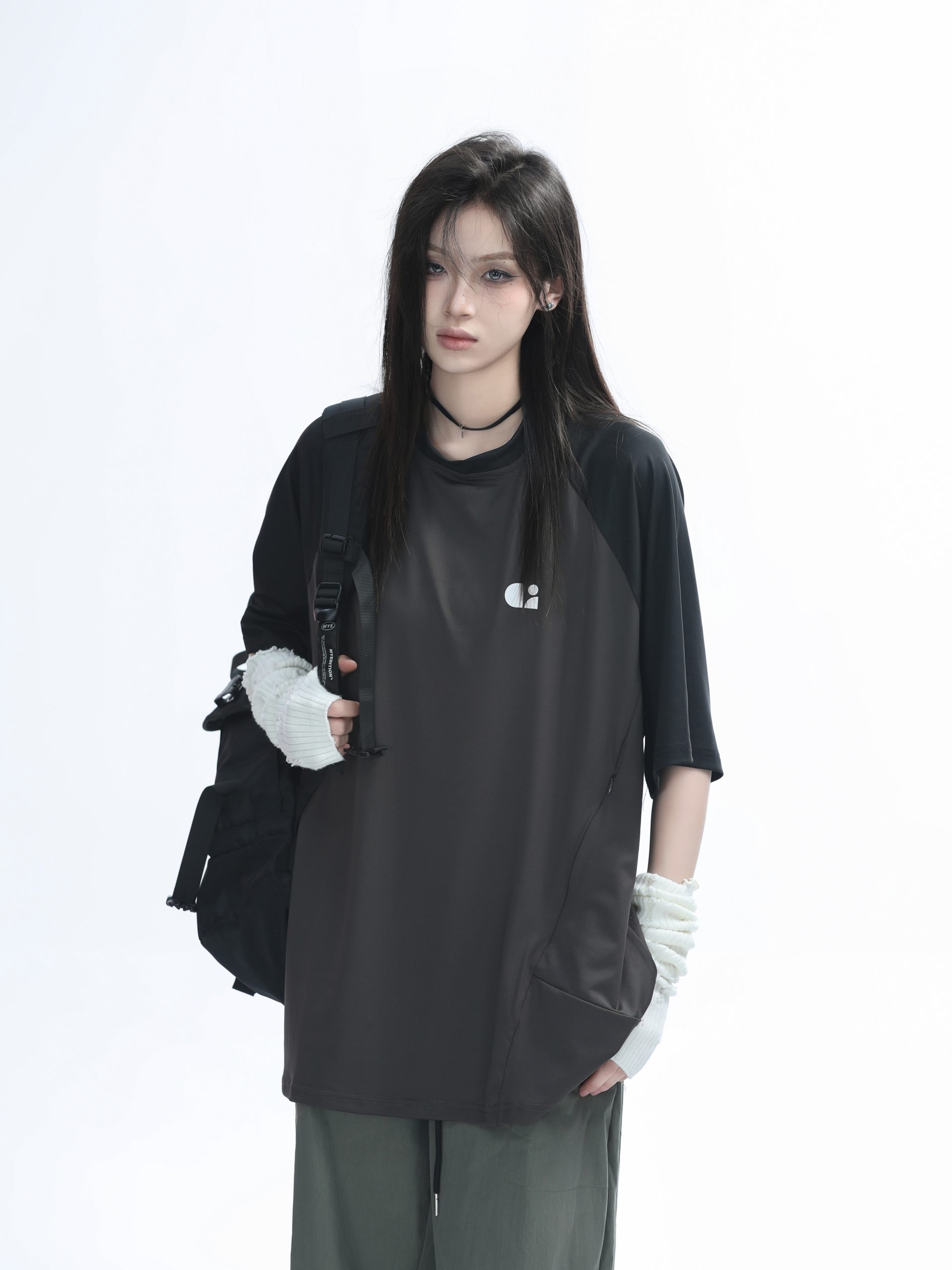 American Quick-Dry Oversized Women's Sports T-Shirt, Loose-Fitting Raglan Half-Sleeve for Summer, Casual Outdoor Style American Quick-Dry Oversized Women's Sports T-Shirt, Loose-Fitting Raglan Half-Sleeve for Summer, Casual Outdoor Style