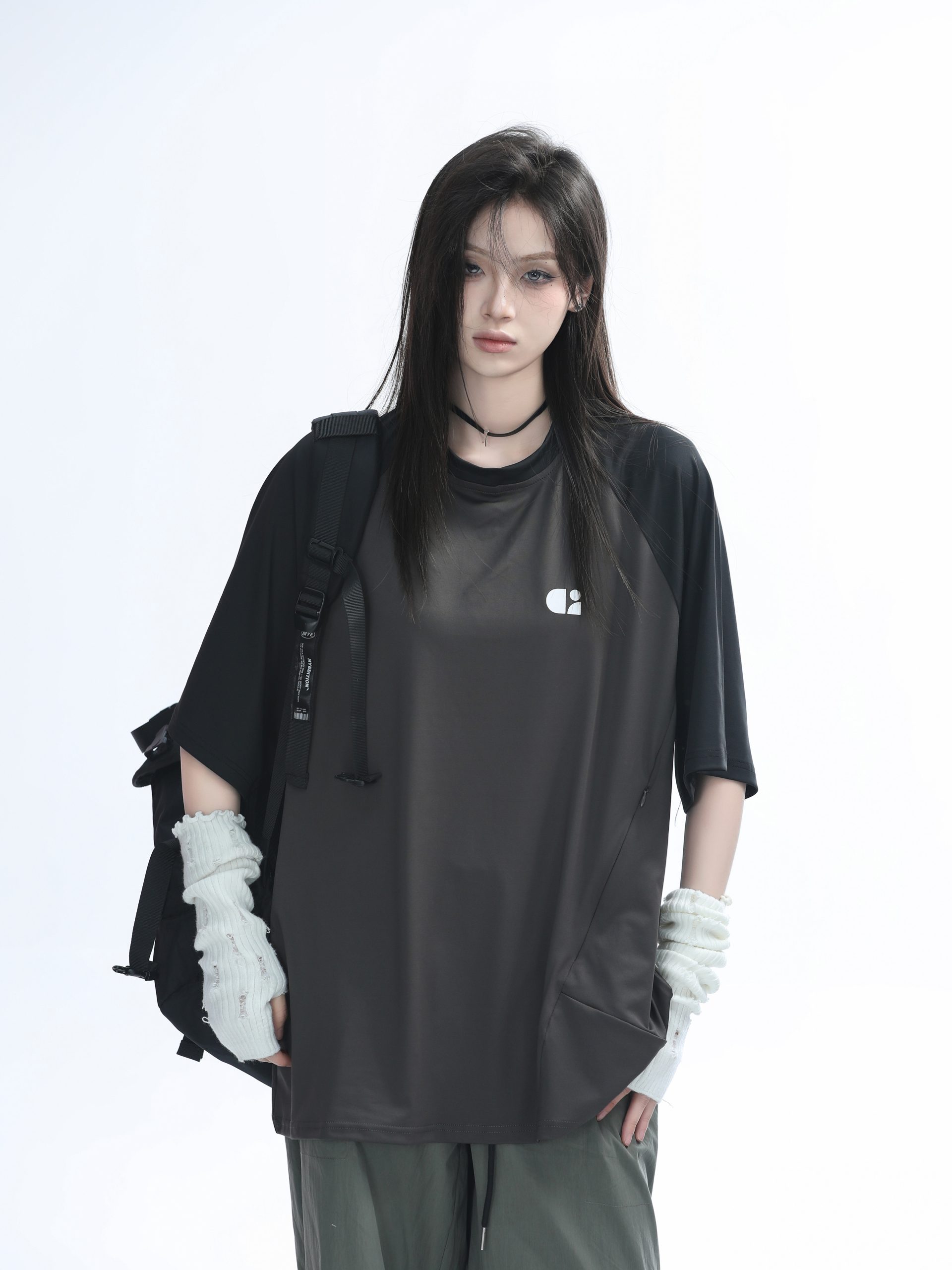 American Quick-Dry Oversized Women's Sports T-Shirt, Loose-Fitting Raglan Half-Sleeve for Summer, Casual Outdoor Style American Quick-Dry Oversized Women's Sports T-Shirt, Loose-Fitting Raglan Half-Sleeve for Summer, Casual Outdoor Style