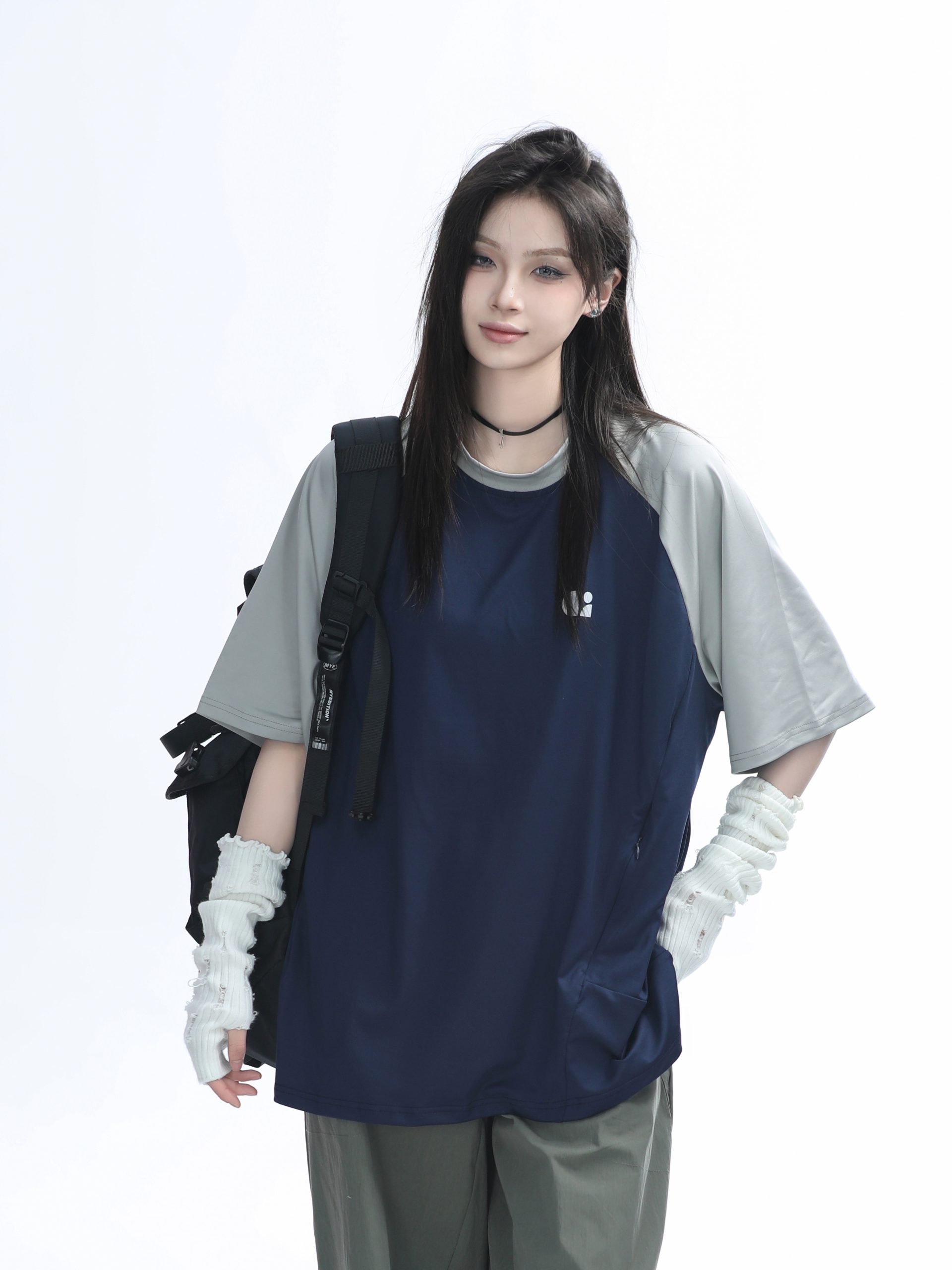 American Quick-Dry Oversized Women's Sports T-Shirt, Loose-Fitting Raglan Half-Sleeve for Summer, Casual Outdoor Style American Quick-Dry Oversized Women's Sports T-Shirt, Loose-Fitting Raglan Half-Sleeve for Summer, Casual Outdoor Style