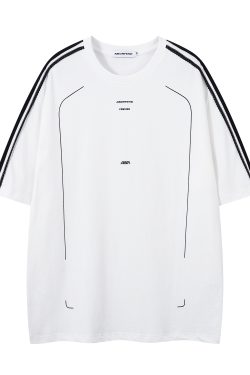 American Retro Black Short-Sleeve T-Shirt for Women – Loose Fit, Summer Casual Tee with Trendy Graphic Design