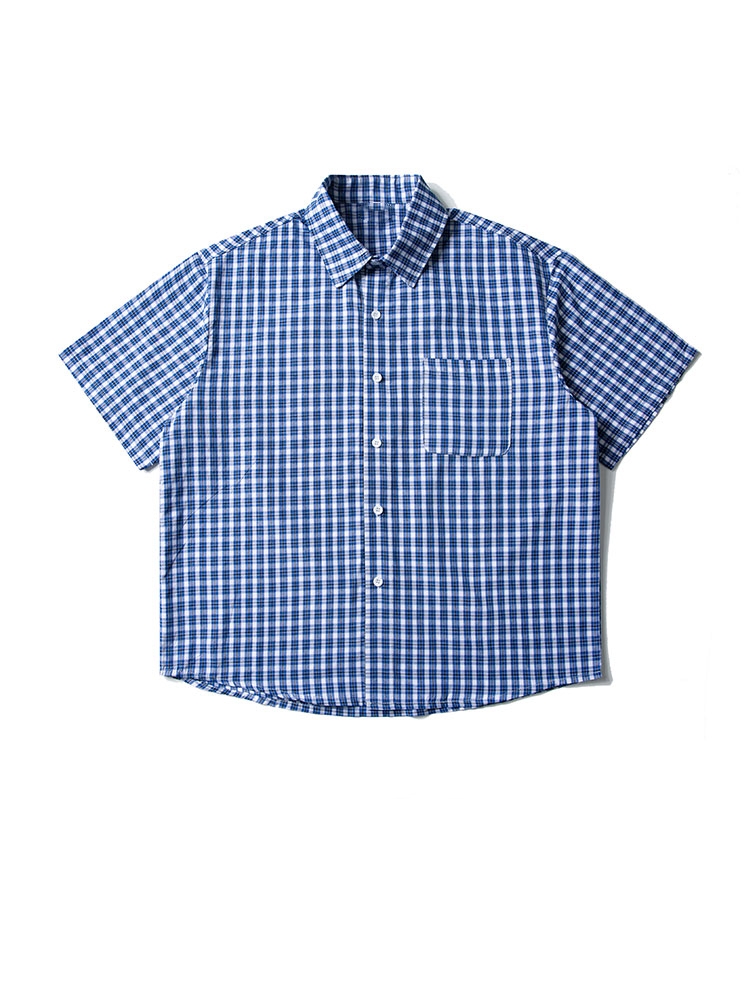 American Retro Blue Plaid Short Sleeve Shirt for Men and Women - Casual Loose Summer Fashion American Retro Blue Plaid Short Sleeve Shirt for Men and Women - Casual Loose Summer Fashion