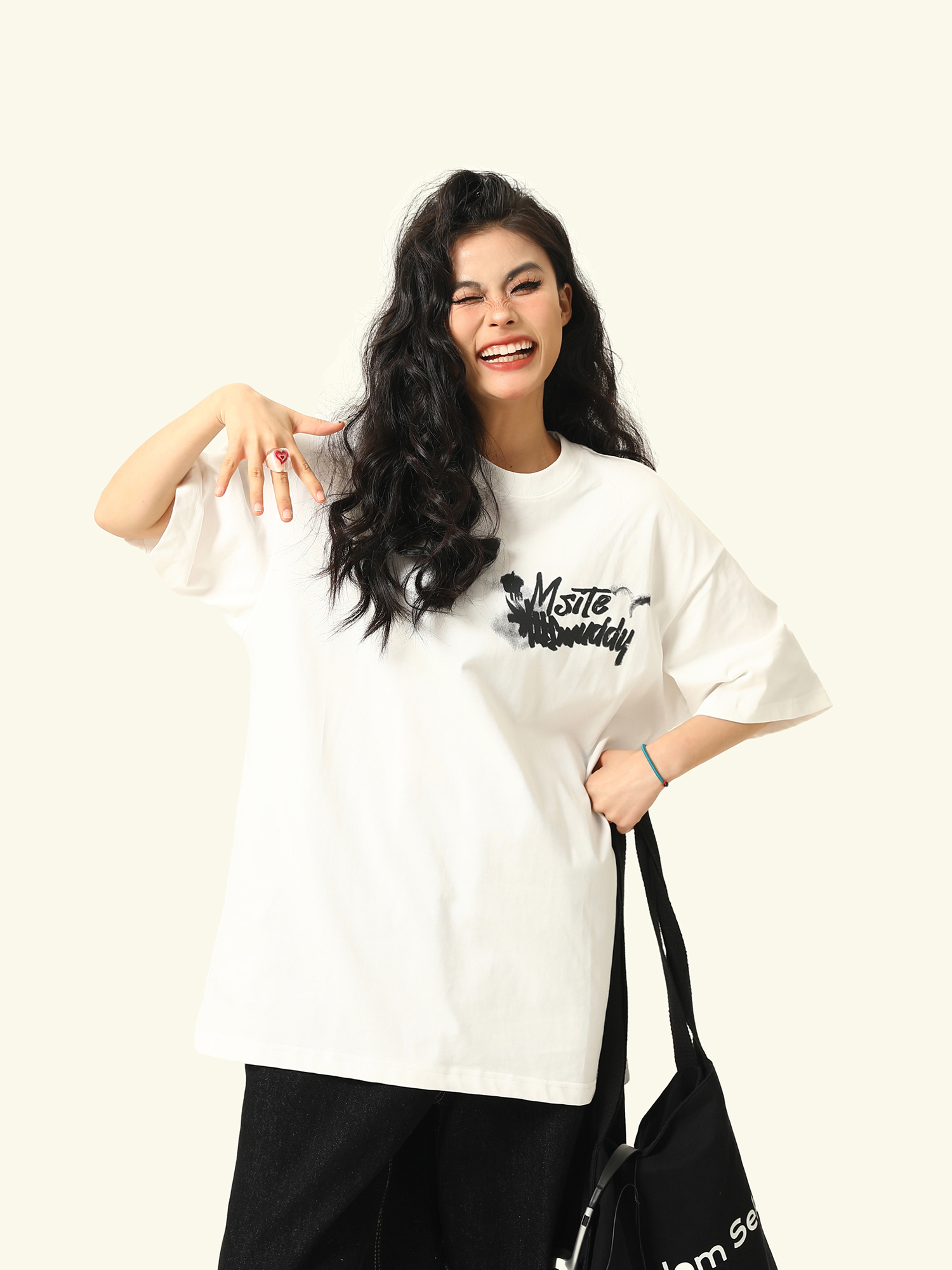 American Retro Blurry Letter Short Sleeve T-Shirt for Men and Women - Heavyweight Pure Cotton Summer Couple Tee American Retro Blurry Letter Short Sleeve T-Shirt for Men and Women - Heavyweight Pure Cotton Summer Couple Tee