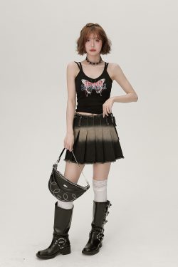 American Retro Butterfly Strap Camisole for Women - Fitted Summer Tank Top with Chest Pads, Spicy Girl Style