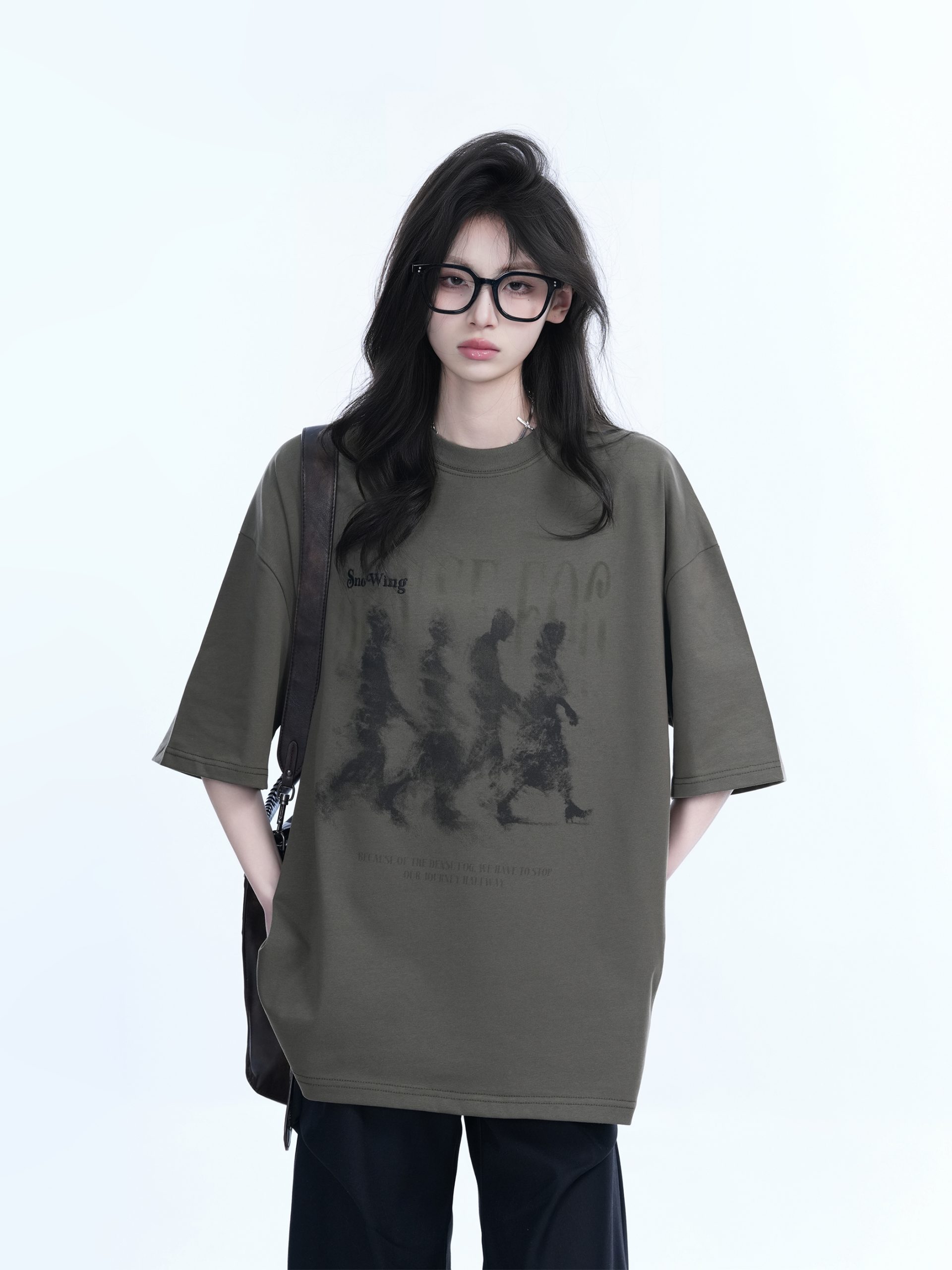 American Retro Character Black Short-Sleeve T-Shirt for Women - Summer Heavy Loose Round Neck Trendy Tee American Retro Character Black Short-Sleeve T-Shirt for Women - Summer Heavy Loose Round Neck Trendy Tee