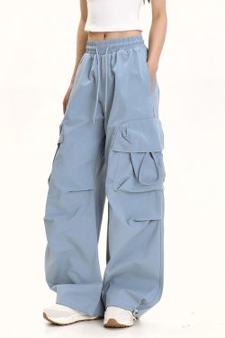 American Retro Dance Cargo Pants for Women - Summer Loose Casual Jazz Wide-Leg Pants in Draped Style