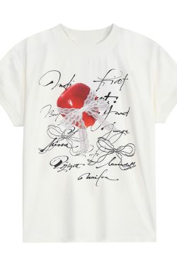 American Retro Design Boxy Shoulder T-Shirt for Women - Summer Slim-Fit Short Sleeve Top, Versatile 90s Style