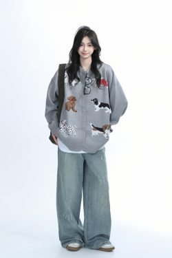 American Retro Distressed Ripped Denim Pants for Women - Washed Loose Slim Wide-Leg Trousers, Trendy Y2K Hot Girl Style