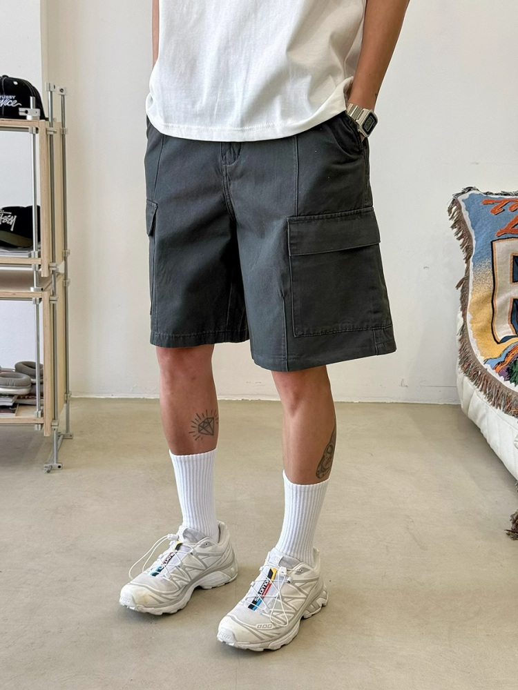 American Retro Distressed Work Shorts for Men and Women - Summer High Street Loose Casual Straight-Leg Five-Point Shorts American Retro Distressed Work Shorts for Men and Women - Summer High Street Loose Casual Straight-Leg Five-Point Shorts