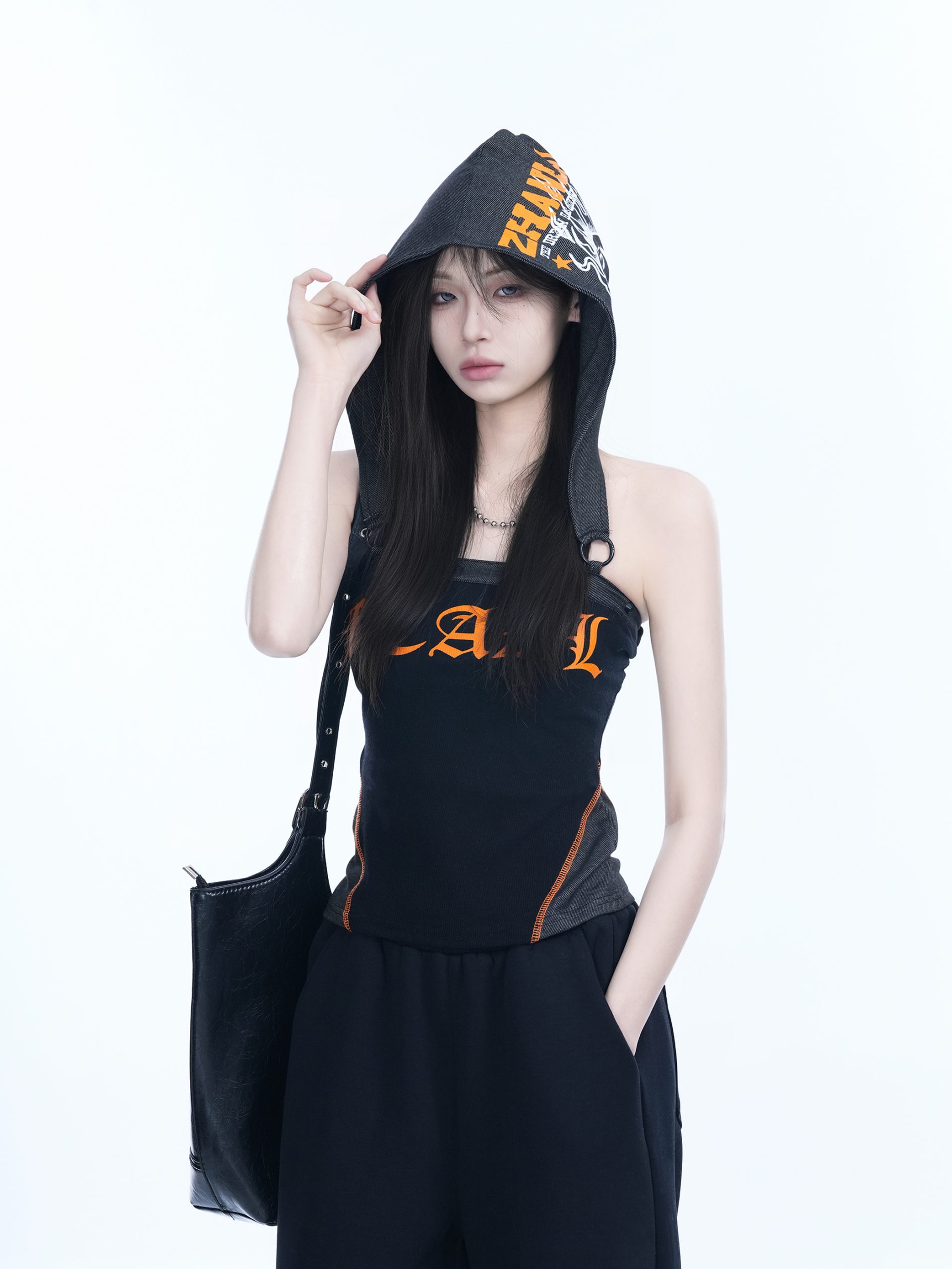 American Retro Hooded Tank Top for Women - Unique Fit, Slimming Design, Trendy Casual Style, Perfect for Summer Outings American Retro Hooded Tank Top for Women - Unique Fit, Slimming Design, Trendy Casual Style, Perfect for Summer Outings