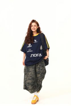 American Retro Letter Print Short-Sleeve T-Shirt for Women, Summer Loose Sports Style, Versatile Casual Top