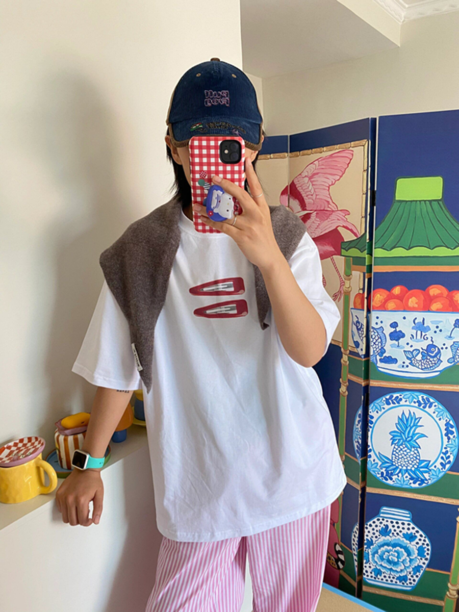 American Retro Minimalist Casual Printed T-Shirt for Men and Women - Versatile Loose Fit Pure Cotton Short Sleeve American Retro Minimalist Casual Printed T-Shirt for Men and Women - Versatile Loose Fit Pure Cotton Short Sleeve