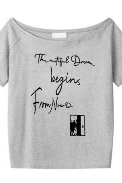 American Retro Off-Shoulder Short-Sleeve Women's Summer Letter Print Red T-Shirt - Trendy Loose Slim Fit Top for Y2K Style