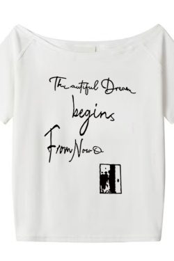 American Retro Off-Shoulder Short-Sleeve Women's Summer Letter Print Red T-Shirt - Trendy Loose Slim Fit Top for Y2K Style