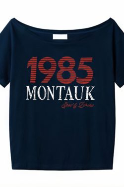 American Retro Off-Shoulder T-Shirt for Women, Summer Letter Print, Oversized Loose Short Sleeve, Trendy Y2K Shoulder-Baring Top