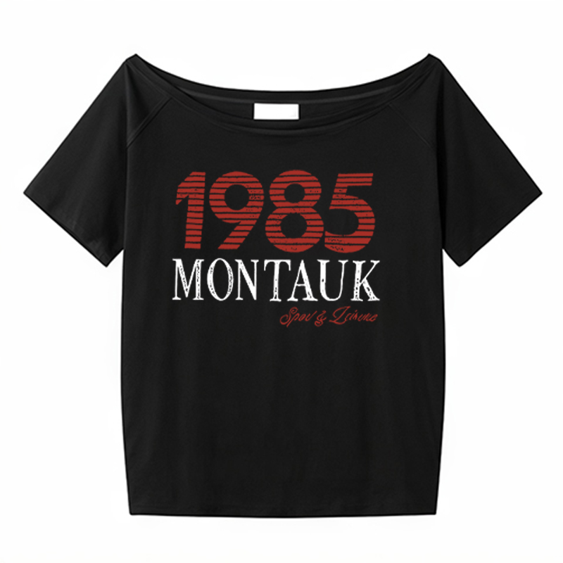 American Retro Off-Shoulder T-Shirt for Women, Summer Letter Print, Oversized Loose Short Sleeve, Trendy Y2K Shoulder-Baring Top American Retro Off-Shoulder T-Shirt for Women, Summer Letter Print, Oversized Loose Short Sleeve, Trendy Y2K Shoulder-Baring Top