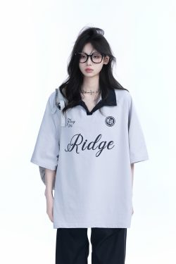 American Retro Oversized Short Sleeve T-Shirt for Women - Trendy Loose Fit with 'Sit and Eat Until the Mountains are Empty' Design