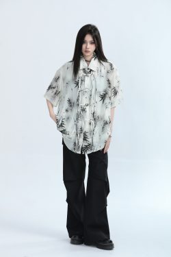 American Retro Pleated Black Casual Pants for Women - Niche Loose Straight Wide-Leg Design, Vintage Style, Comfortable Fit