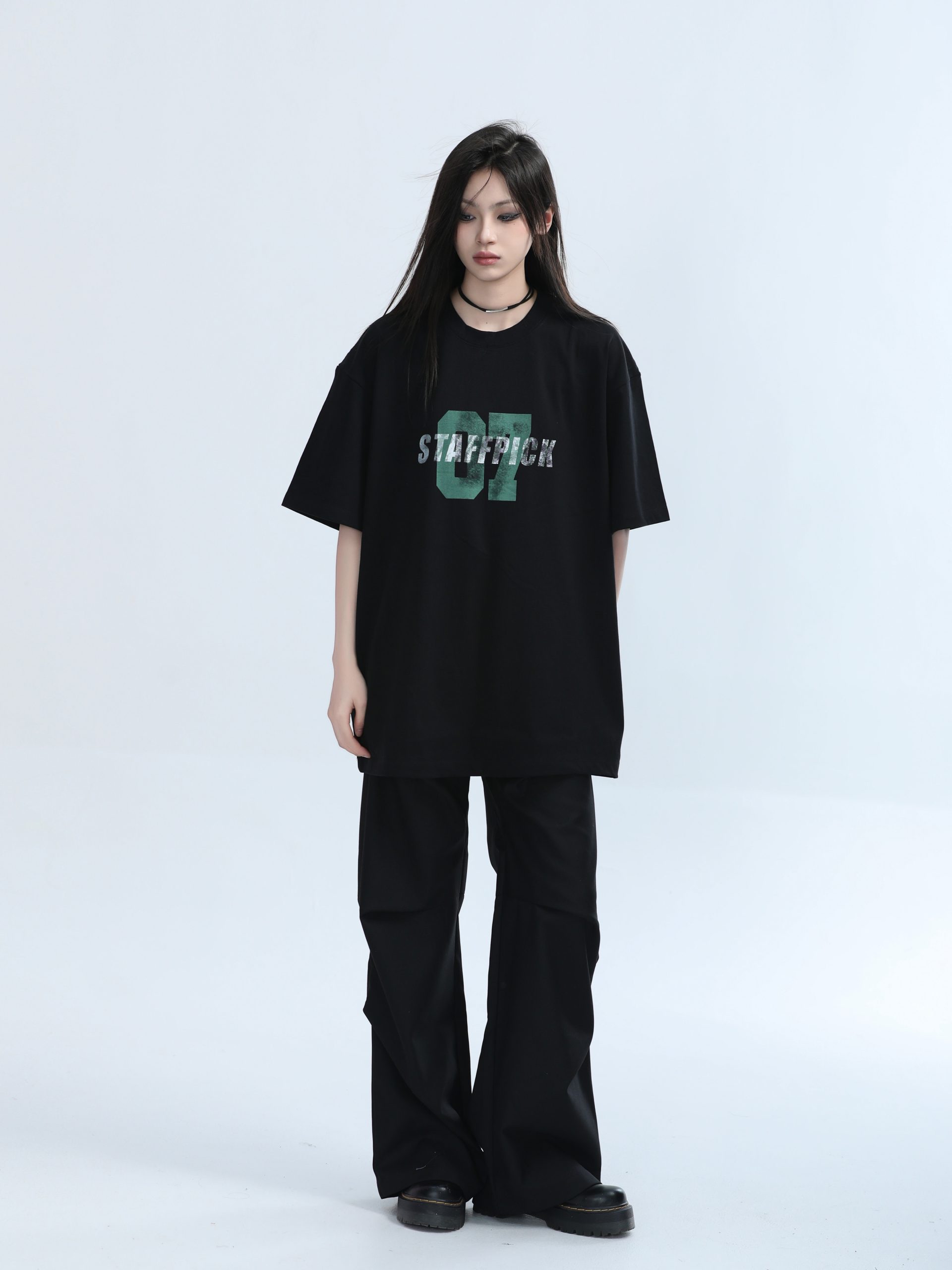 American Retro Pleated Black Casual Pants for Women - Niche Loose Straight Wide-Leg Design, Vintage Style, Comfortable Fit American Retro Pleated Black Casual Pants for Women - Niche Loose Straight Wide-Leg Design, Vintage Style, Comfortable Fit