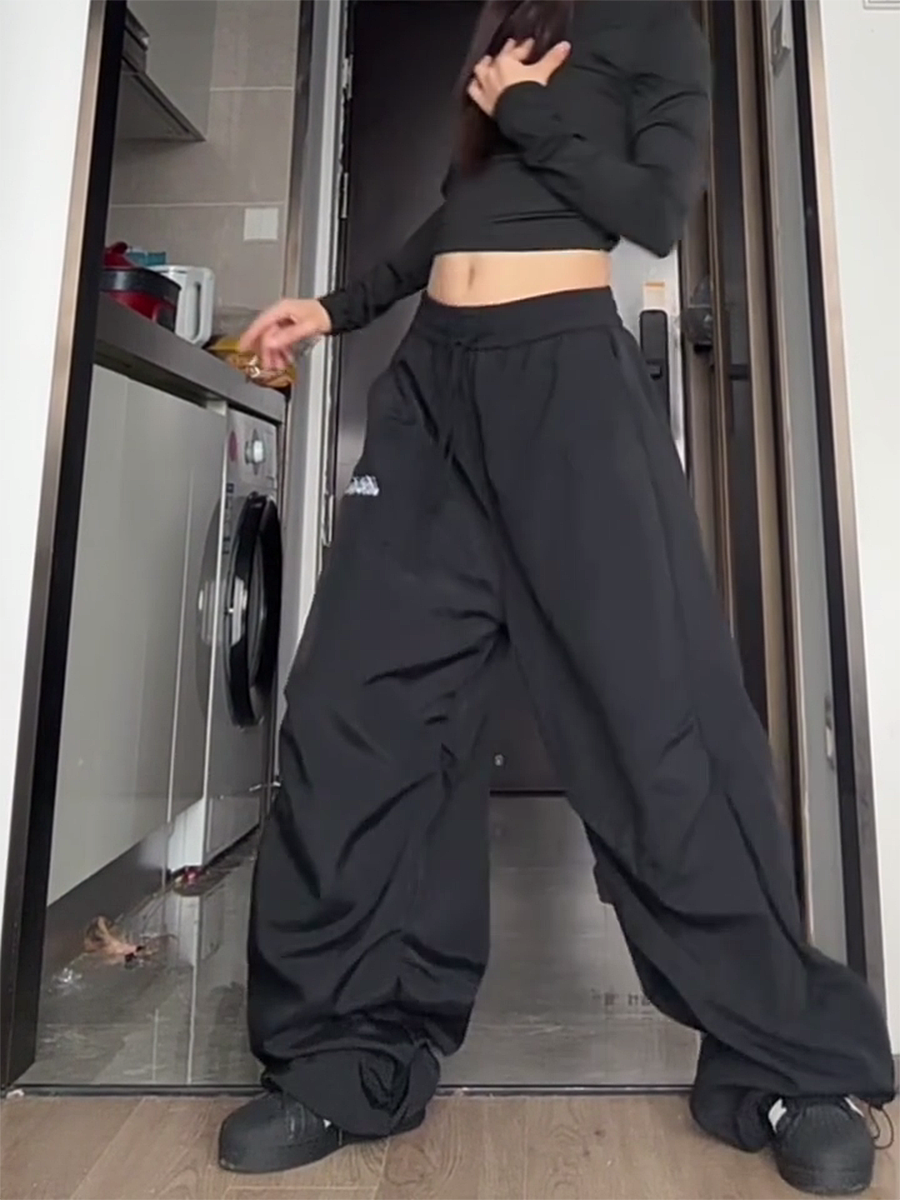 American Retro Pleated Wide-Leg Work Pants for Women - Casual Loose Drape Summer Style American Retro Pleated Wide-Leg Work Pants for Women - Casual Loose Drape Summer Style