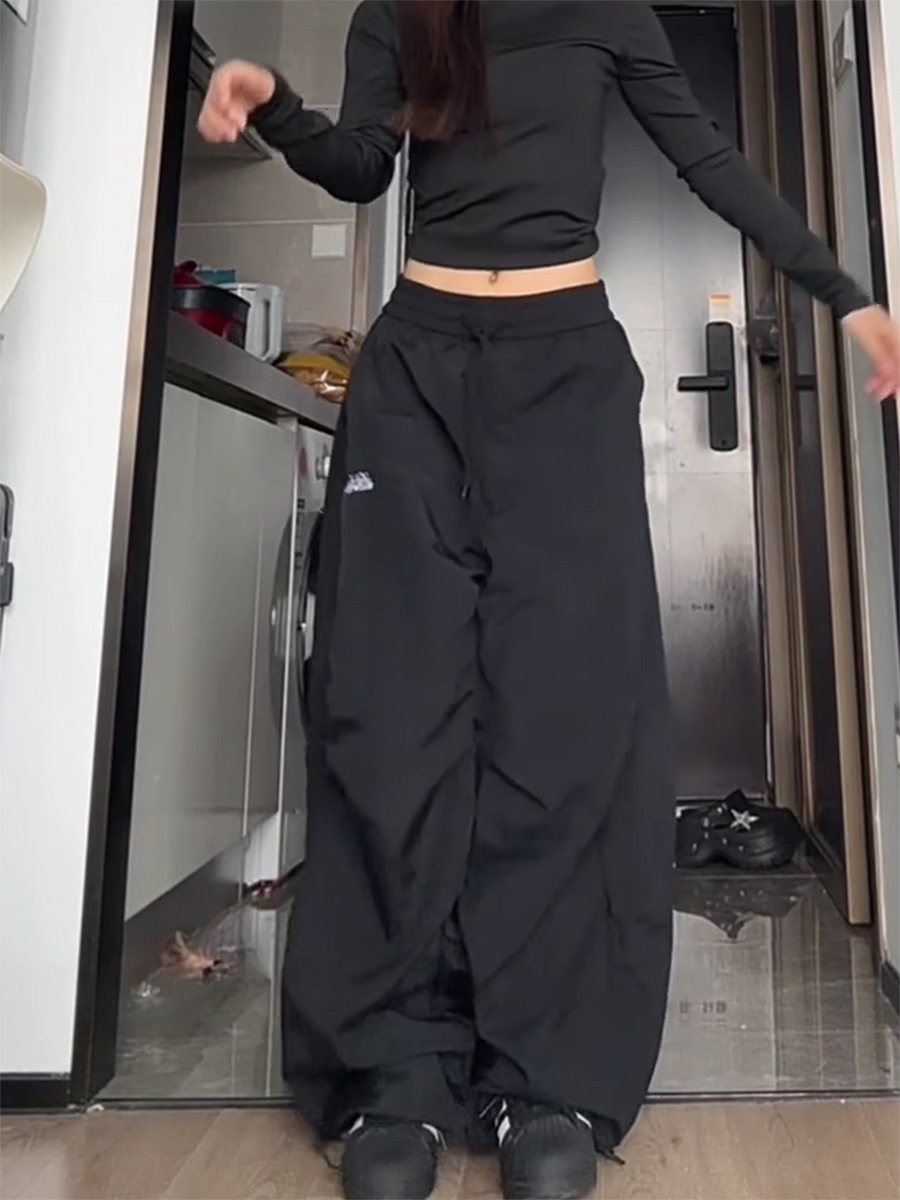 American Retro Pleated Wide-Leg Work Pants for Women - Casual Loose Drape Summer Style American Retro Pleated Wide-Leg Work Pants for Women - Casual Loose Drape Summer Style