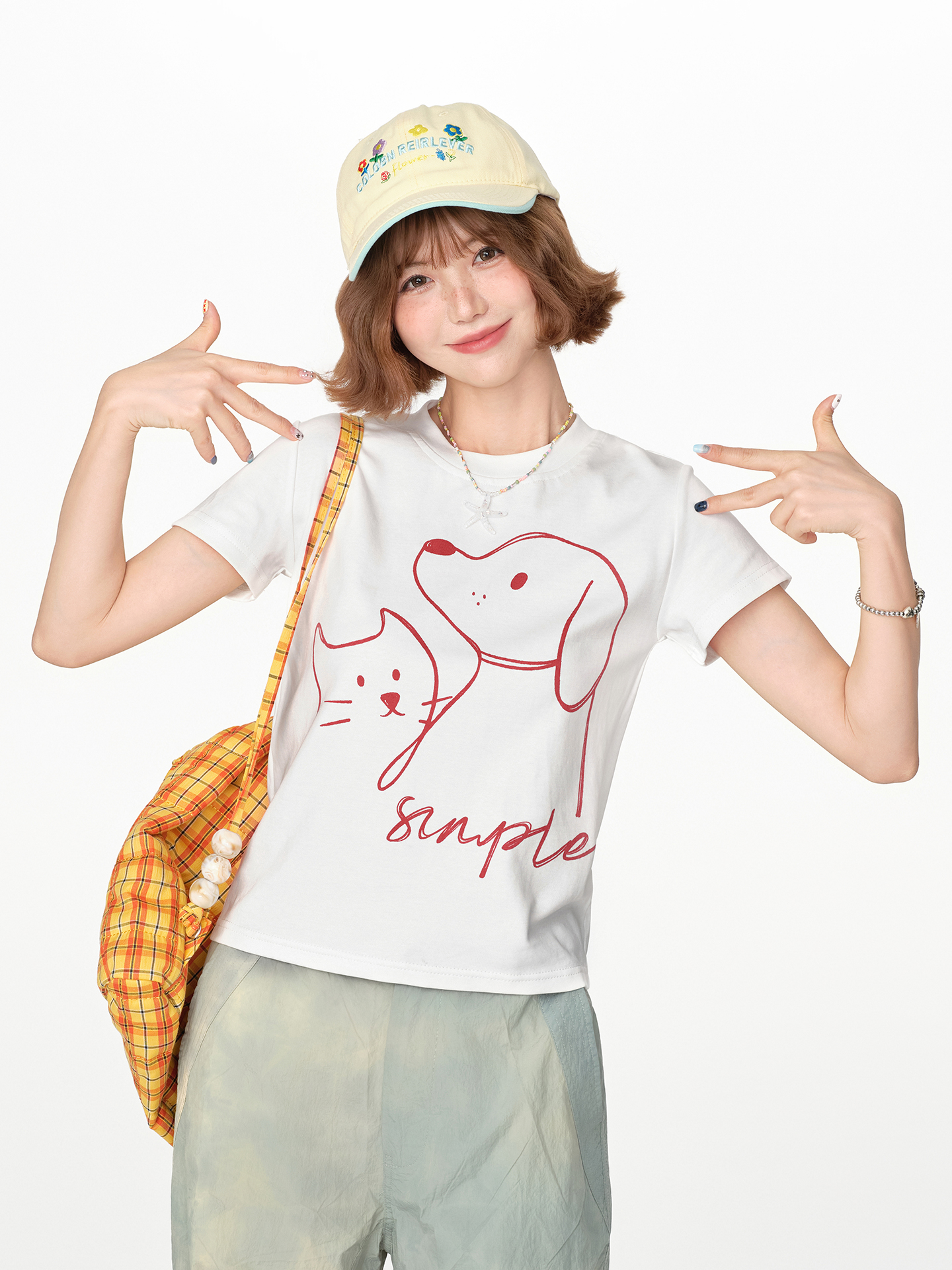 American Retro Printed Basic Round Neck Short Sleeve T-Shirt for Women - Casual Slim Fit Summer Top, Y2K Inspired Fashion American Retro Printed Basic Round Neck Short Sleeve T-Shirt for Women - Casual Slim Fit Summer Top, Y2K Inspired Fashion