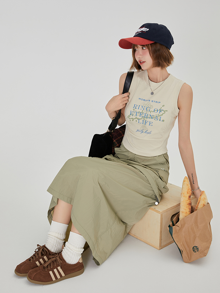 American Retro Printed Camisole for Women - Summer Spicy Short Top with Girly Vibe - Y2K Style American Retro Printed Camisole for Women - Summer Spicy Short Top with Girly Vibe - Y2K Style