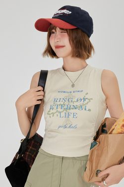 American Retro Printed Camisole for Women - Summer Spicy Short Top with Girly Vibe - Y2K Style