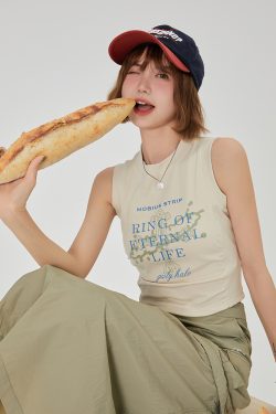 American Retro Printed Camisole for Women - Summer Spicy Short Top with Girly Vibe - Y2K Style