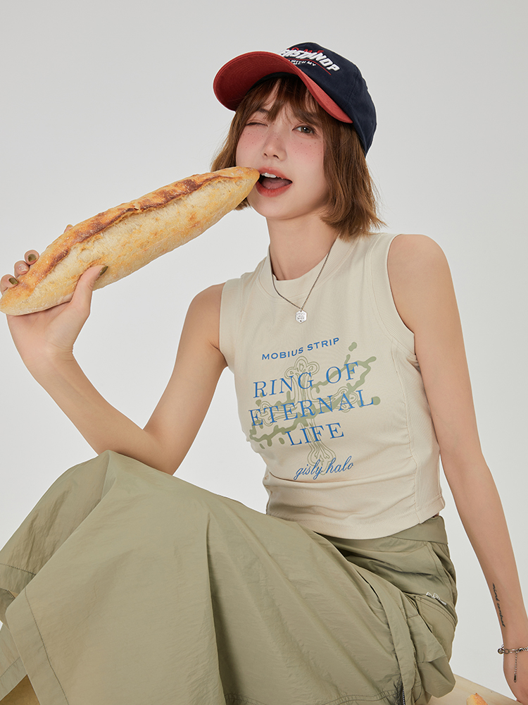 American Retro Printed Camisole for Women - Summer Spicy Short Top with Girly Vibe - Y2K Style American Retro Printed Camisole for Women - Summer Spicy Short Top with Girly Vibe - Y2K Style