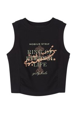 American Retro Printed Camisole for Women - Summer Spicy Short Top with Girly Vibe - Y2K Style