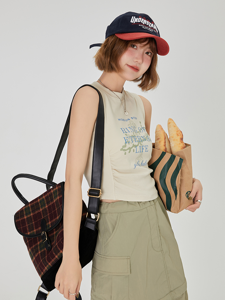 American Retro Printed Camisole for Women - Summer Spicy Short Top with Girly Vibe - Y2K Style American Retro Printed Camisole for Women - Summer Spicy Short Top with Girly Vibe - Y2K Style