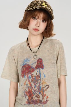 American Retro Short Sleeve T-Shirt for Women - Summer Casual Round Neck Top, Printed Loose-Fitting Slimming Style