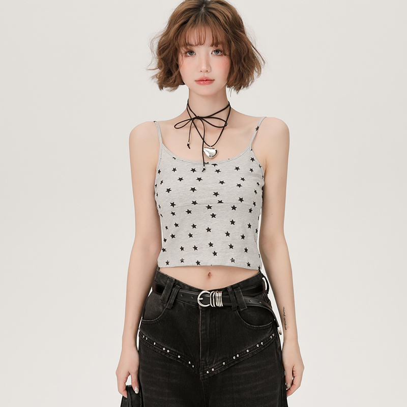 American Retro Spicy Girl Slim Fit Camisole for Women - Summer Niche Small Top American Retro Spicy Girl Slim Fit Camisole for Women - Summer Niche Small Top