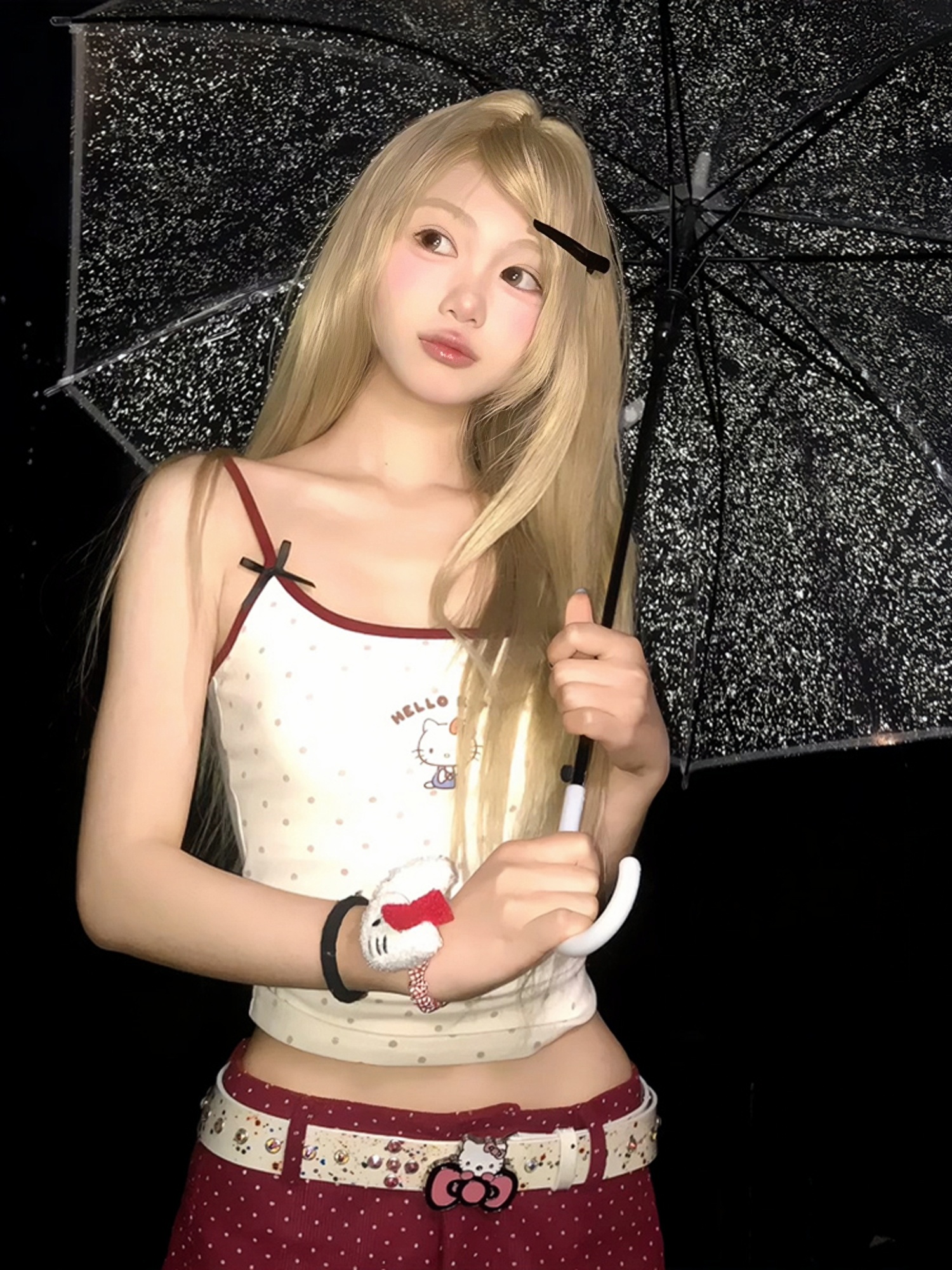 American Retro Spicy Girl Summer Hello Kitty Color-Blocking Slim-Fit Tank Top - Trendy 90s Y2K Style for Fashion Lovers American Retro Spicy Girl Summer Hello Kitty Color-Blocking Slim-Fit Tank Top - Trendy 90s Y2K Style for Fashion Lovers