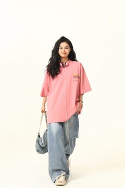 American Retro Street Scenery Printed Short-Sleeve T-Shirt for Men and Women - Loose Versatile Summer Couple Top