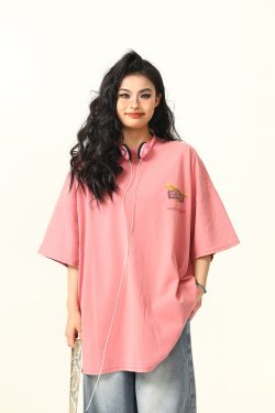 American Retro Street Scenery Printed Short-Sleeve T-Shirt for Men and Women - Loose Versatile Summer Couple Top