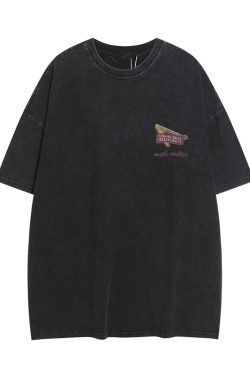 American Retro Street Scenery Printed Short-Sleeve T-Shirt for Men and Women - Loose Versatile Summer Couple Top