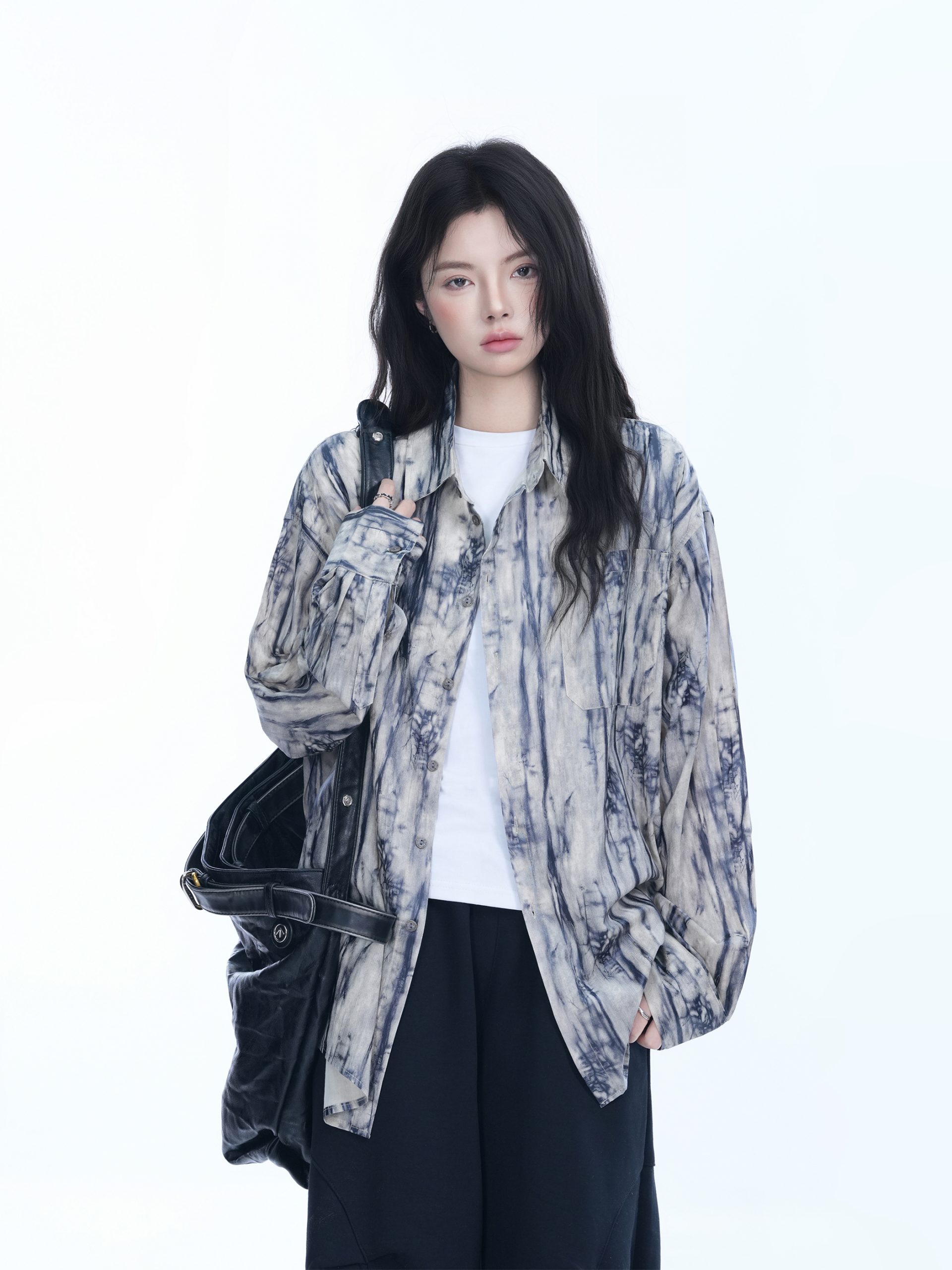 American Retro Tie-Dye Long Sleeve Shirt for Women - Summer Loose Lightweight Water Wave Pattern Sun Protection Top American Retro Tie-Dye Long Sleeve Shirt for Women - Summer Loose Lightweight Water Wave Pattern Sun Protection Top