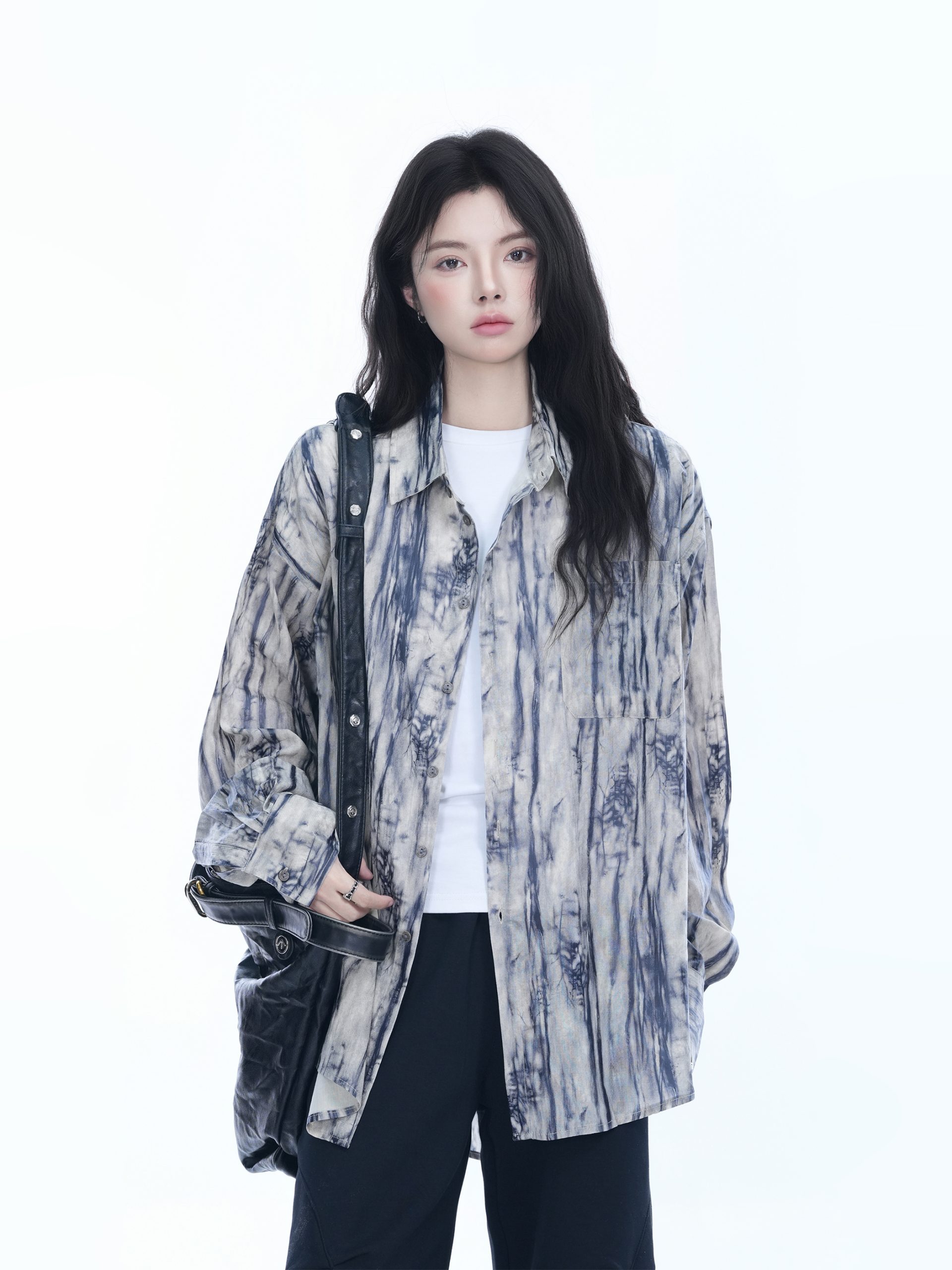 American Retro Tie-Dye Long Sleeve Shirt for Women - Summer Loose Lightweight Water Wave Pattern Sun Protection Top American Retro Tie-Dye Long Sleeve Shirt for Women - Summer Loose Lightweight Water Wave Pattern Sun Protection Top