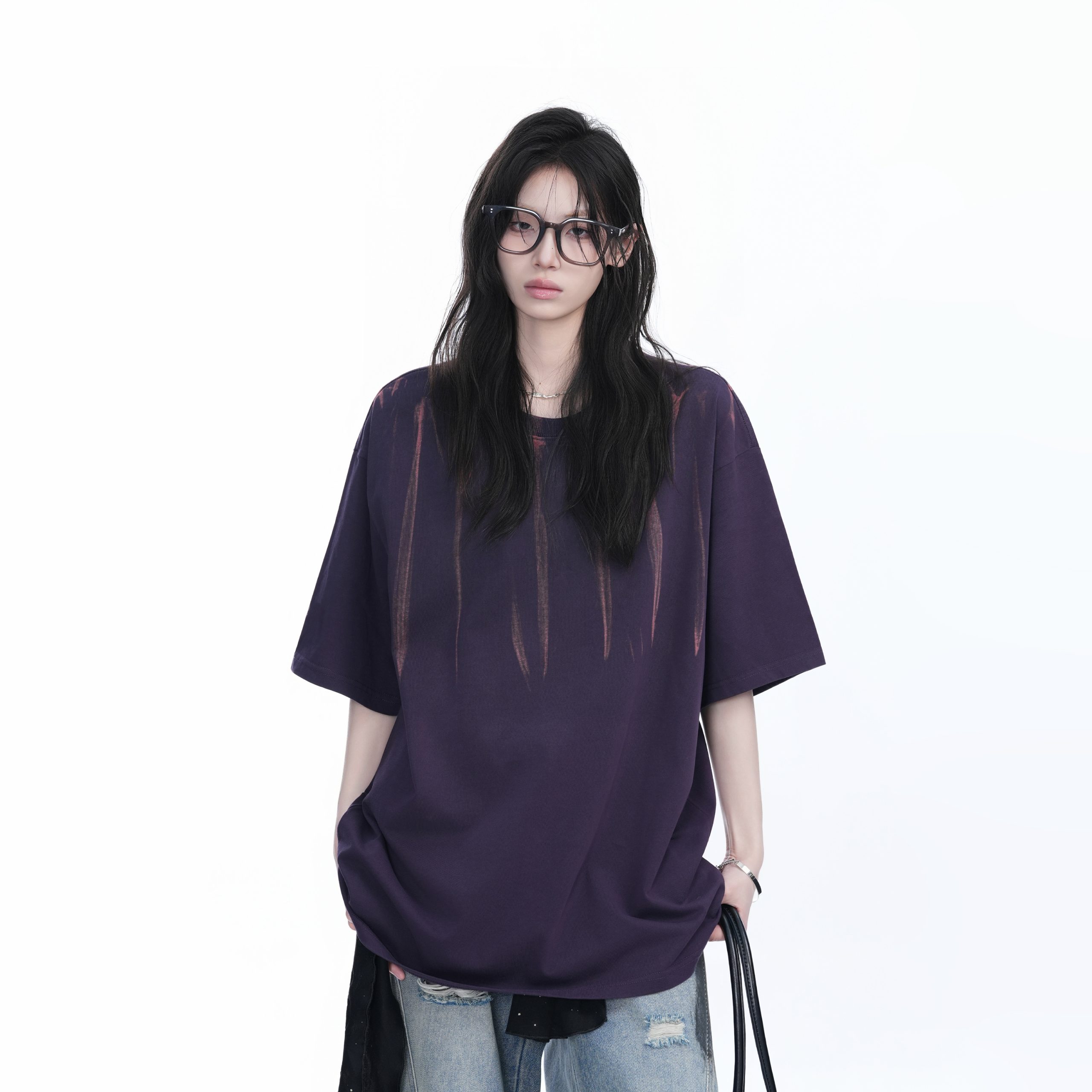 American Retro Tie-Dye Oversized Short Sleeve T-Shirt for Women - Trendy Round Neck Casual Top with Y2K Vibe American Retro Tie-Dye Oversized Short Sleeve T-Shirt for Women - Trendy Round Neck Casual Top with Y2K Vibe