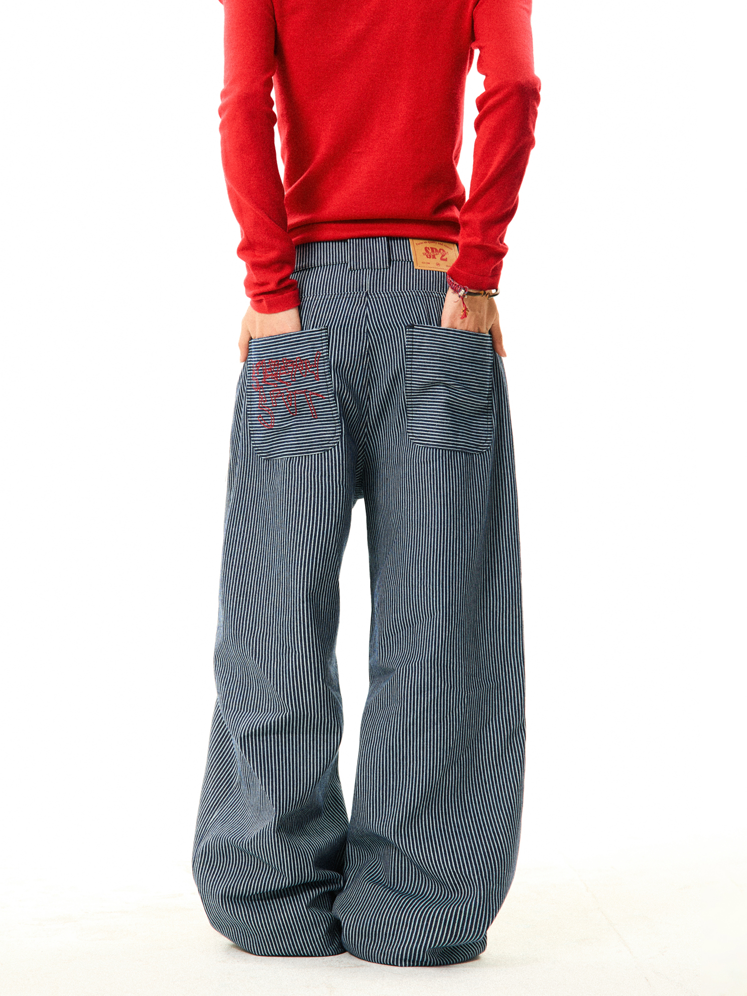 American Retro Vertical Striped Loose Wide-Leg Pants for Women - Versatile Casual Style Inspired by Y2K Fashion American Retro Vertical Striped Loose Wide-Leg Pants for Women - Versatile Casual Style Inspired by Y2K Fashion