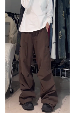 American Retro Wide-Leg Cargo Pants for Women - Loose Versatile Straight Casual Pants, 90s Jazz Dance Style
