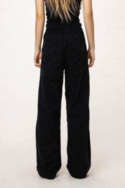 American-Style Black Straight-Leg Casual Pants for Women - Versatile Commuting Trousers - Cleanfit Long Pants