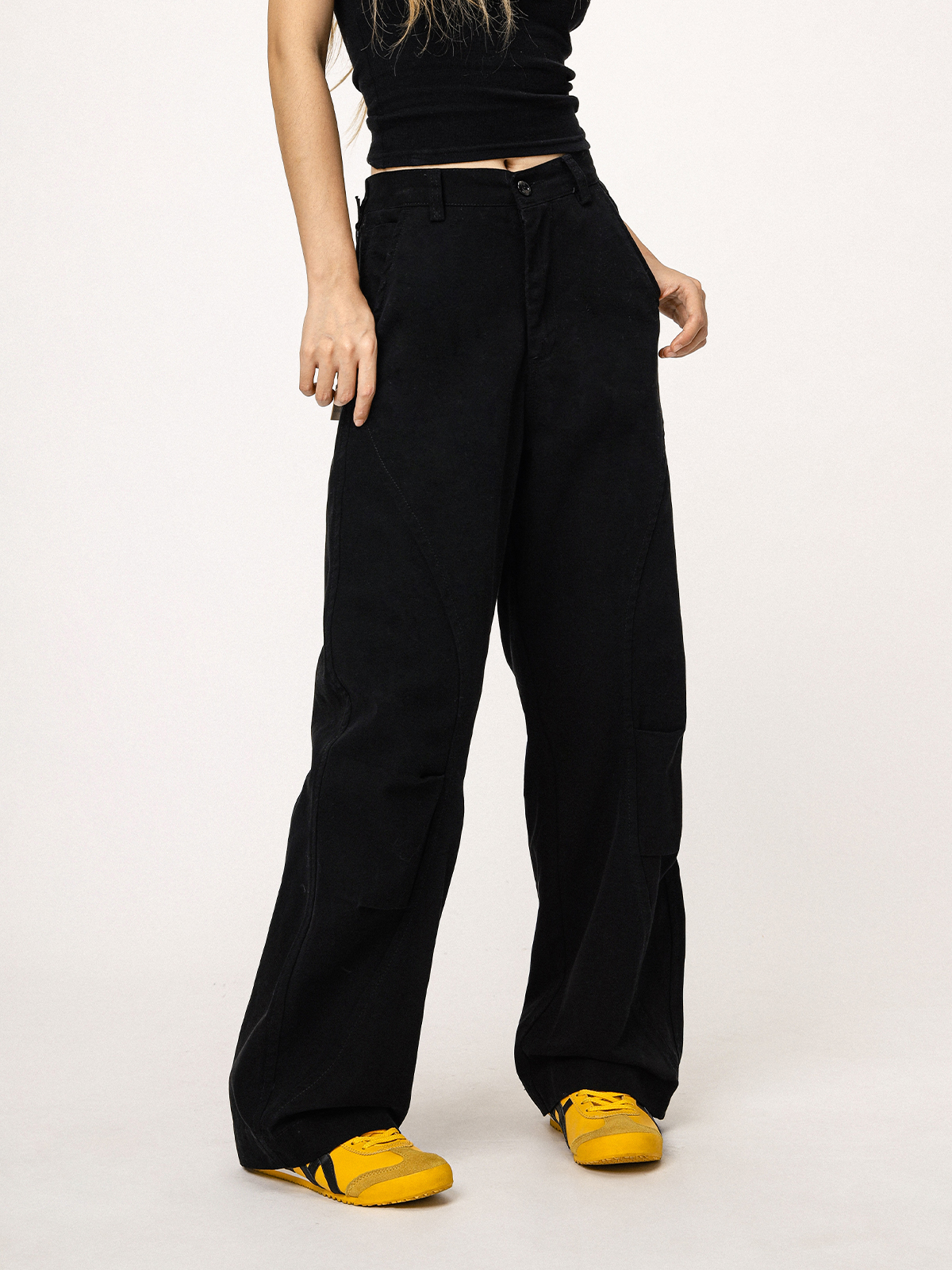 American-Style Black Straight-Leg Casual Pants for Women - Versatile Commuting Trousers - Cleanfit Long Pants American-Style Black Straight-Leg Casual Pants for Women - Versatile Commuting Trousers - Cleanfit Long Pants