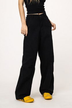 American-Style Black Straight-Leg Casual Pants for Women - Versatile Commuting Trousers - Cleanfit Long Pants