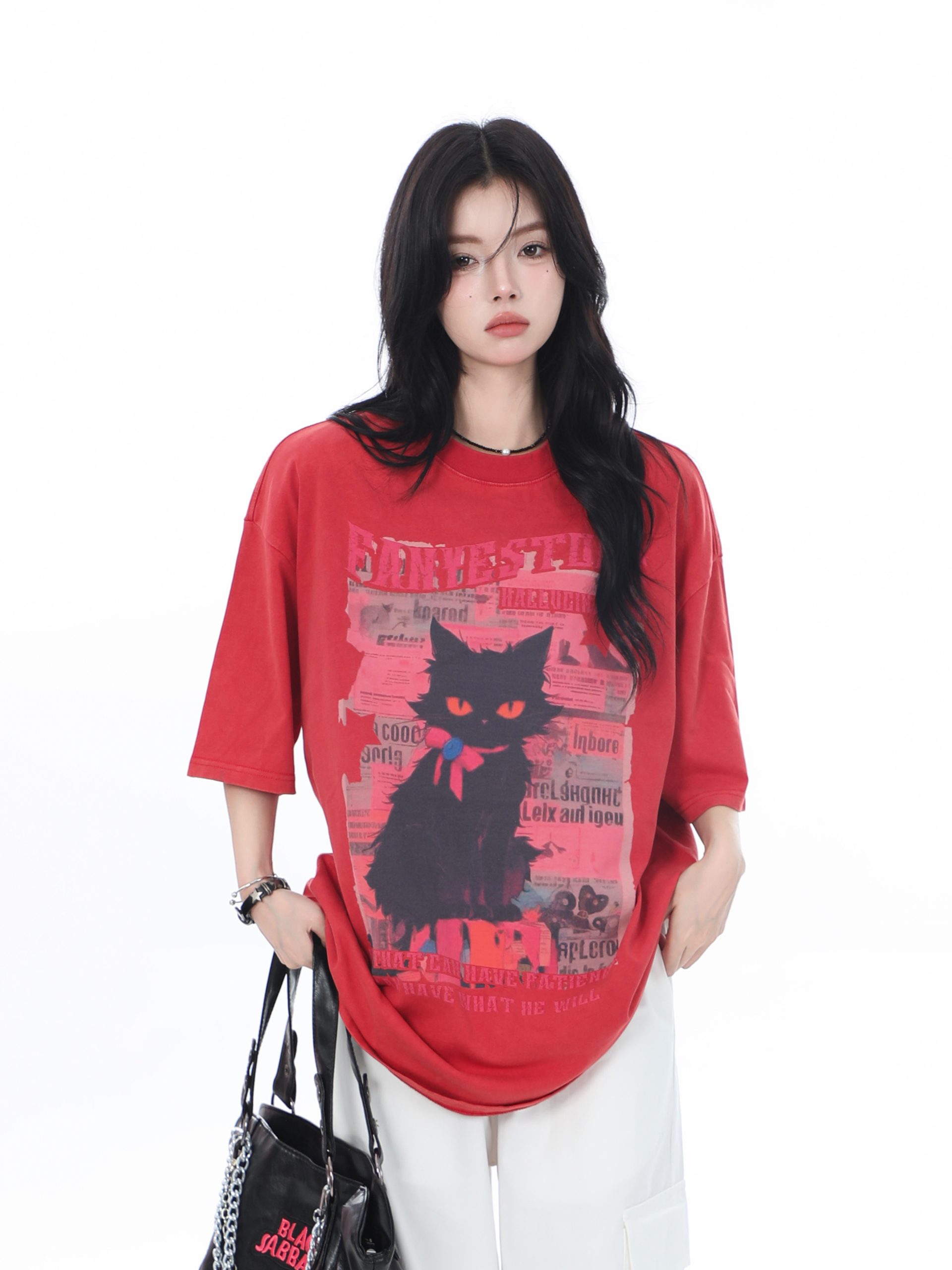 American-Style Oversized Heavy-Duty Washed Short Sleeve T-Shirt for Women - Summer Pure Cotton Loose Fit Trendy Top American-Style Oversized Heavy-Duty Washed Short Sleeve T-Shirt for Women - Summer Pure Cotton Loose Fit Trendy Top